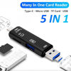 Picture of 5 in 1 Multifunction Card Reader Compatible with Motorola One 5G/Edge/Edge+/Razr 2020/Z Flip/Z Play/Moto has USB Type-C/MicroUSB/Tf/USB 2.0/ SD Card Reader (Black)