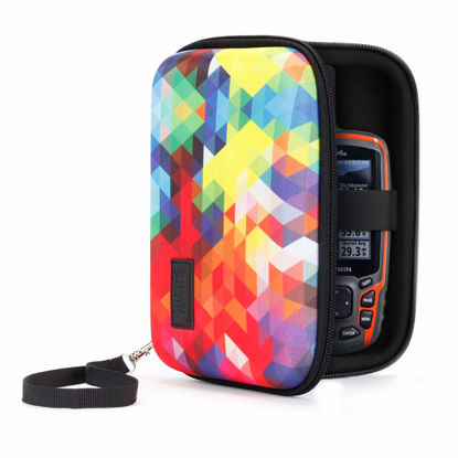 Picture of USA GEAR Travel Electronics Organizer - 6.5 Inch Zipper Case with Hard Shell Case Exterior and Accessory Pocket - Fits Chargers, Accessories, Cable, Batteries, Hotspots, GPS and More - Geometric
