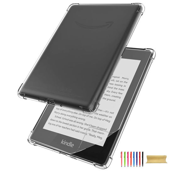 Picture of Clear Case for 7" Kindle Paperwhite 12th Generation 2024/Kindle Colorsoft Case with Screen Protector Film Anti-Glare Matte,Slim Anti-Yellow Soft TPU Bumper Back Cover for Amazon Kindle Paperwhite 2024