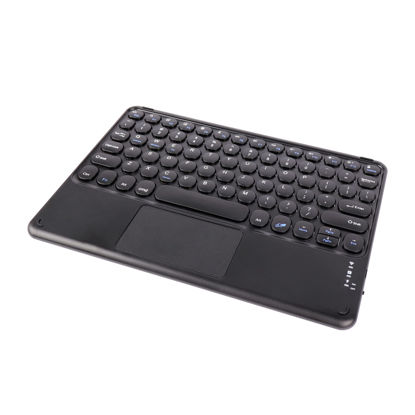 Picture of Wireless Keyboard, Bluetooth Keyboard with Touchpad for iPad, Ultra-Thin Rechargeable Keyboard with Easy Media Control for PC, Windows, Mac, Android, iOS, Laptop, Tablet-Black