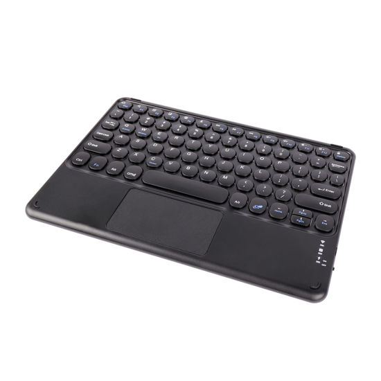 Picture of Wireless Keyboard, Bluetooth Keyboard with Touchpad for iPad, Ultra-Thin Rechargeable Keyboard with Easy Media Control for PC, Windows, Mac, Android, iOS, Laptop, Tablet-Black