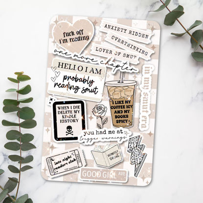 Picture of Clear Back Cover Insert for Kindle | Kindle Insert for Clear Case | Booktok Bookish Cardstock Sticker Case Insert | Kindle Stickers | Smut Book Gifts for Women (Kindle Paperwhite 10th Generation)
