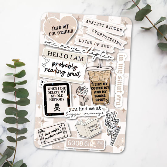 Picture of Clear Back Cover Insert for Kindle | Kindle Insert for Clear Case | Booktok Bookish Cardstock Sticker Case Insert | Kindle Stickers | Smut Book Gifts for Women (Kindle Paperwhite 10th Generation)