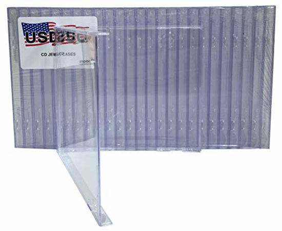 Picture of USDISC CD Jewel Cases Standard 10.4mm No Tray, Clear, Pack of 10