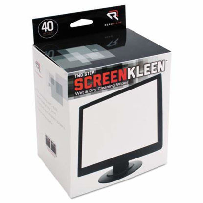 Picture of Read Right RR1305 Two Step Screen Kleen Wet and Dry Cleaning Wipes 5 x 5 40/Box