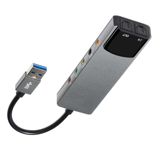 Picture of USB to RJ45 External Sound Card, 5.1 Channels+Fiber SPDIF Output, Supports AES/EBU, IEC60958, S/PDIF