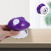 Picture of Kichvoe Mini Desktop Vacuum Cleaner Cute Mushroom Shaped Table Dust Corner Desk Dust Sweeper Mushrooms Figurine for Cleaning Eraser Crumbs Dust for Computer Keyboard Car Purple