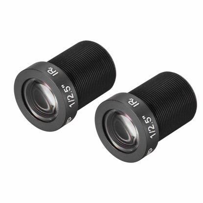 Picture of uxcell 2 Pcs CCTV Camera Lens 12mm Focal Length 5MP F2.0 1/3 Inch Wide Angle for CCD Camera