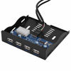 Picture of ASHATA USB2.0 Floppy Front Panel 3.5inch Floppy Bay 9 Pin to 4 Interface USB 2.0 HUB Front Panel Expansion