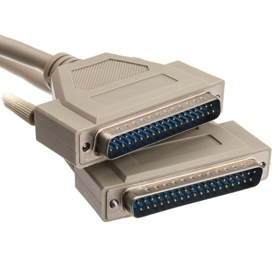 Picture of CableWholesale 6 feet Serial Cable, DB37 Male to DB37 Male, 28 AWG, 37 Conductor, 1:1, Beige, Male to Male Serial Cable for Printer, PC, Networks, DB37 Cable, DB37 Male to Male Serial Extension Cable