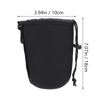 Picture of ARTIBETTER Neoprene Camera Lens Pouch: 2Pcs Lens Bags Small Drawstring Storage Bag for Camera Lens Black Size L