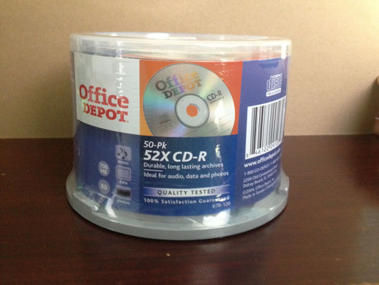 Picture of Office Depot Brand CD-R Recordable Media Spindle, 700MB/80 Minutes, Pack of 50