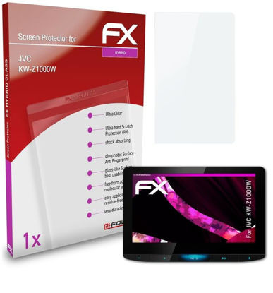 Picture of atFoliX Plastic Glass Protective Film compatible with JVC KW-Z1000W Glass Protector, 9H Hybrid-Glass FX Glass Screen Protector of plastic