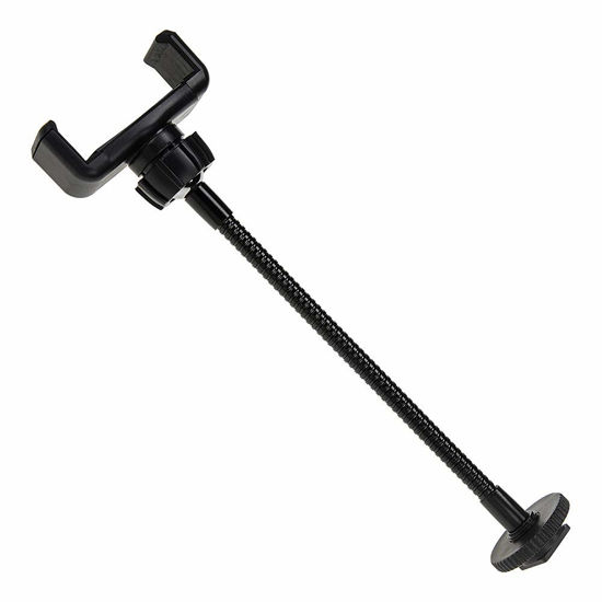 Picture of Fotodiox Cell Phone Mount w/ Gooseneck Tripod / Hot Shoe Adapter - Universal Phone 1/4" Tripod Mount Clamp for Smartphones, 2.2-4" Wide Adjustable