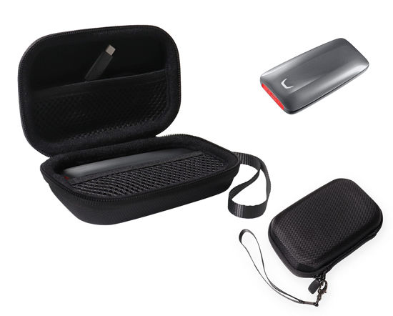 Picture of InGo Portable SSD Protective Case Compatible with SanDisk 1TB Extreme Portable SSD and Samsung X5 Portable SSD - 1TB - Thunderbolt 3 External SSD, Carabiner+mesh Pocket+Secure Elastic Strap