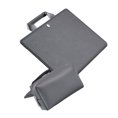 Picture of SECFOU 1 Set Computer Case Rolling Computer Bags Laptop Carry Tote Laptop Sleeve Case with Handle Notebook Carrying Case Laptop Briefcase Business Briefcase Laptop Bag for Women Grey