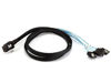 Picture of Monoprice 1m 30AWG Internal Mini SAS 36-Pin Male with Latch to 7-Pin Female Forward Breakout Cable, Black (108188)