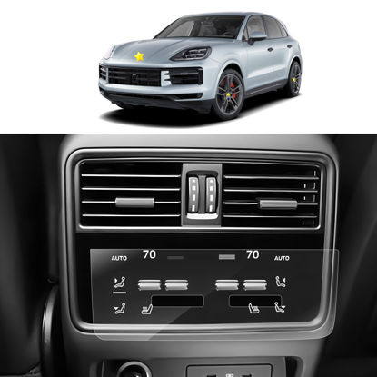 Picture of SKTU Screen Protector for 2024 2025 Porsche Cayenne/Porsche Cayenne Coupe Rear Air Conditioner Screen 2024 2025 Cayenne Accessories HD Clear (2Pcs)