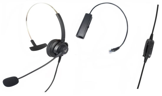 Picture of WirelessFinest Replacement for Headset Headphones with Adjustable Volume and Mute Control IP Telephone Cisco 7931 7940 7960 7970 7962 7975 7961 7971 7960 M12 M22 and All Series