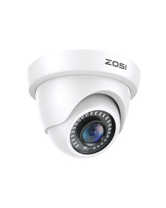 Picture of ZOSI 2MP 1080p HD Dome Camera for Home Security Outdoor Indoor(Hybrid 4-in-1 CVI/TVI/AHD/960H Analog CVBS), 80ft IR Night Vision, CCTV Surveillance Camera with 105° Wide Angle
