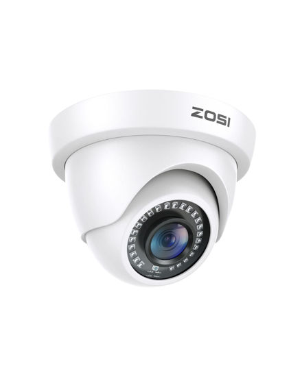 Picture of ZOSI 2MP 1080p HD Dome Camera for Home Security Outdoor Indoor(Hybrid 4-in-1 CVI/TVI/AHD/960H Analog CVBS), 80ft IR Night Vision, CCTV Surveillance Camera with 105° Wide Angle