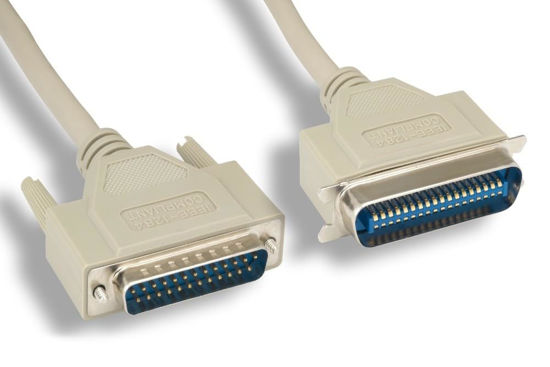 Picture of KENTEK 6 Feet FT IEEE-1284 DB25 to CN36 Parallel Serial Printer Data Cable Cord 28 AWG Bi-Directional 25 to 36 Pin Molded Male to Male M/M Centronics 18PR Port for LPT Legacy PC Mac Linux