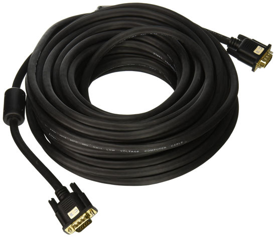 Picture of VGA to VGA Cable with Ferrite Cores 50 Feet (15 Meters) HD15 Male to Male SVGA Monitor Cable 50ft (15M)