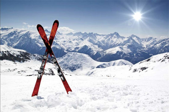 Picture of Leyiyi 6x4ft Skiing Board on Mountain Top Backdrop Winter Leisure Games Snow Covered White World Outdoor Adventure Photography Background Merry Christmas New Year Photo Studio Prop Vinyl Wallpaper