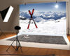 Picture of Leyiyi 6x4ft Skiing Board on Mountain Top Backdrop Winter Leisure Games Snow Covered White World Outdoor Adventure Photography Background Merry Christmas New Year Photo Studio Prop Vinyl Wallpaper