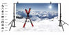 Picture of Leyiyi 6x4ft Skiing Board on Mountain Top Backdrop Winter Leisure Games Snow Covered White World Outdoor Adventure Photography Background Merry Christmas New Year Photo Studio Prop Vinyl Wallpaper