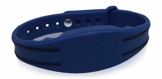 Picture of 3 - 26 Bit H10301 125 KHz Proximity Wristbands Blue Adjustable AuthorizID Wiegand Waterproof Compatible w/ 1386 1326 7610 1586 1391 1346. Works with Most Access Control Systems. Free tech Support