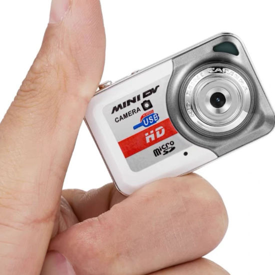 Picture of Bewinner Digital Camera 58g Ultra Mini Size - Fashionable Pocket Keychain Camera with 32g TF Card Port, 1280x960 Video & 1280x1024 Photo Resolution Mini DV for Kid‘s Gifts (Silver Gray)
