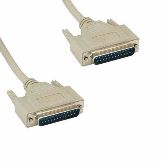 Picture of KENTEK 6 Feet FT IEEE-1284 DB25 Parallel Printer Data Cable Cord 28 AWG Bi-Directional 25 Pin Molded Male to Male M/M 18PR Port for LPT Printer Scanner PC Mac Linux Modem