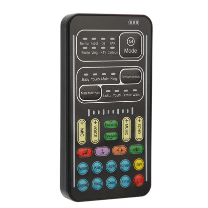 Picture of Zyyini Mini Voice Changer, Bluetooth Stereo Sound Card, 8 Sound Effects, with LED Lights, 450mah, for Mobile Phones, Computers, Gaming Devices(Black)