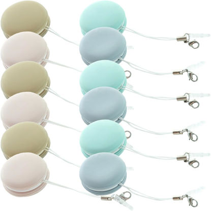Picture of GLEAVI 12pcs Phone Screen Wiper Pouch Microfiber Cleaning Cloth - Macaron Shape & Screen Cleaner Keychain Portable Glasses Eyeglass Brush(Pink,Blue,Green,Khaki)