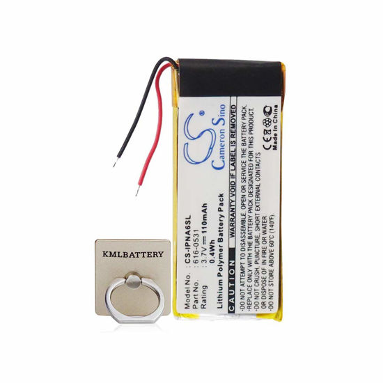 Picture of KML Battery for Apple 616-0531, Fits Apple iPod Nano 6th, iPod Nano 6th Generation, Li-Polymer 3.70V 110mAh