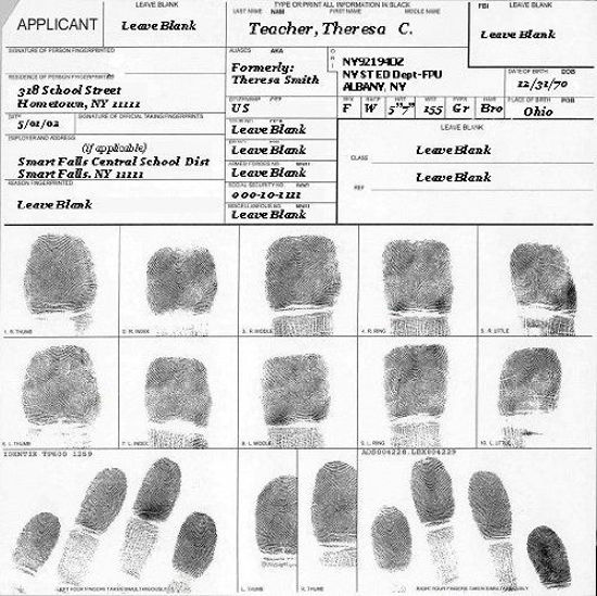 Picture of 3 X Fingerprint Cards, Applicant FD-258, 5 Pack