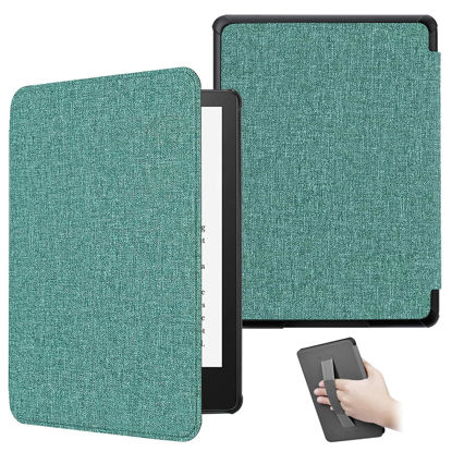Picture of ZSLVPN for Kindle Paperwhite Case 2024 - Slim Solid PU Leather Kindle Cover with Hand Strap, Auto Wake/Sleep for Kindle Paperwhite 12th Gen and Kindle Colorsoft Signature Edition 2024 Released, Green