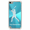 Picture of Case Compatible with iPod Touch 5th/6th/7th Generation, Baseball Player 2, Personalized Engraving Included (Light Blue)
