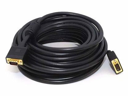 Picture of Monoprice 103590 Super VGA Male to Male CL2 Rated Video Cable with Ferrites, Black, 35-Feet