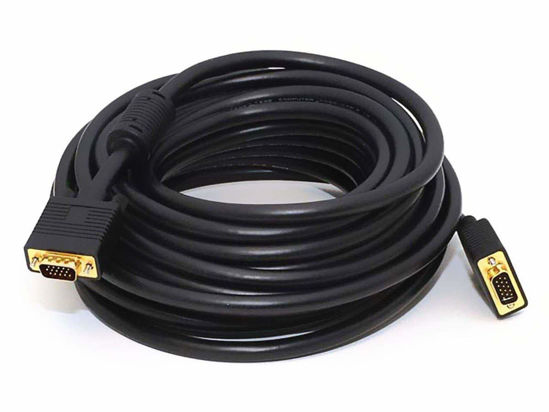 Picture of Monoprice 103590 Super VGA Male to Male CL2 Rated Video Cable with Ferrites, Black, 35-Feet
