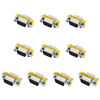 Picture of Heyiarbeit 15-pin 3-Row D-SUB VGA Gender Changer DB15 Male to Male Mini Gender Changer Coupler Adapter Connector for Serial Applications Black 10pcs