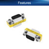 Picture of Heyiarbeit 15-pin 3-Row D-SUB VGA Gender Changer DB15 Male to Male Mini Gender Changer Coupler Adapter Connector for Serial Applications Black 10pcs