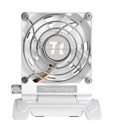 Picture of Thermaltake Mobile Fan III Portable Desk Fan with Directional Fan Swivel, Compact Design, and Mini-USB to USB Retractable Cable Cooling AF0065 White