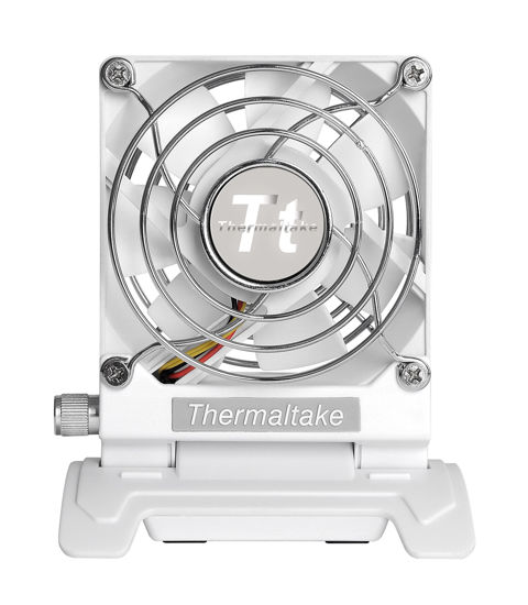 Picture of Thermaltake Mobile Fan III Portable Desk Fan with Directional Fan Swivel, Compact Design, and Mini-USB to USB Retractable Cable Cooling AF0065 White
