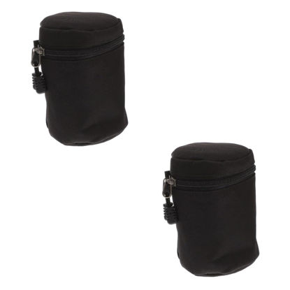 Picture of PartyKindom 2pcs Camera Lens Bag Camera Len Protector Water Resistant Camera Lens Case Lens Filter Case Shockproof Lens Case Camera Video Lens Storage Bag 210d Fiber Cloth Profession Appendix