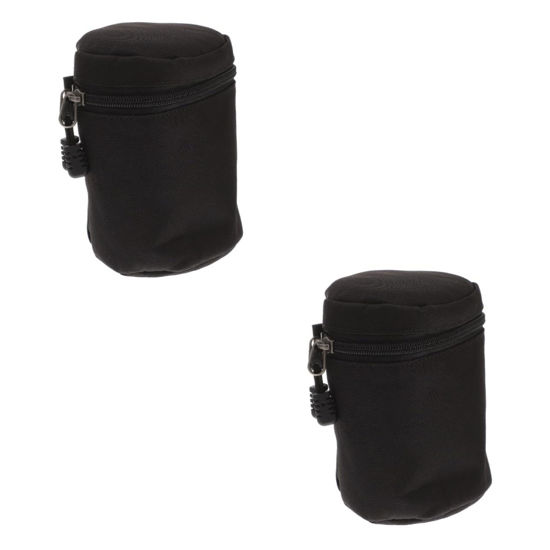 Picture of PartyKindom 2pcs Camera Lens Bag Camera Len Protector Water Resistant Camera Lens Case Lens Filter Case Shockproof Lens Case Camera Video Lens Storage Bag 210d Fiber Cloth Profession Appendix