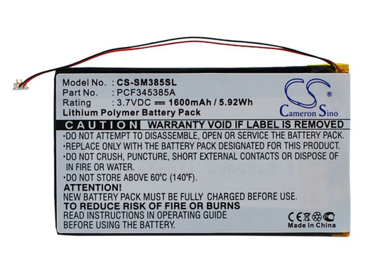 Picture of Estry 1600mAh Battery Replacement for Y910 Napster MP3 Player PMPSGY910 YP106G PCF345385A
