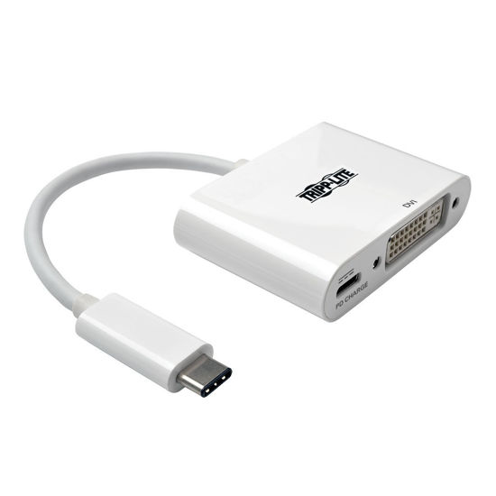 Picture of Tripp Lite USB C to DVI Video Adapter Converter 1080p w/ USB-C PD Charging, Thunderbolt 3 Compatible, USB Type C, USB Type-C (U444-06N-D-C)