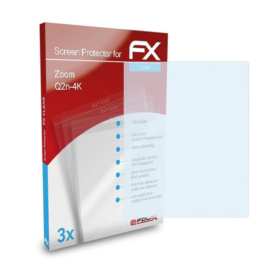 Picture of atFoliX Screen Protection Film compatible with Zoom Q2n-4K Screen Protector, ultra-clear FX Protective Film (3X)